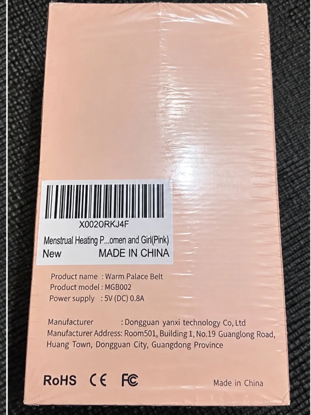 NEW Warm Palace Menstrual Heating Pad Belt - Pink
